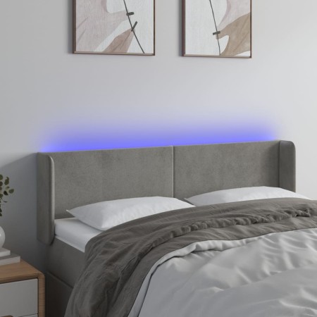 Light gray velvet headboard with LED 147x16x78/88 cm by vidaXL, Headboards and footboards - Ref: Foro24-3123004, Price: 74,45...