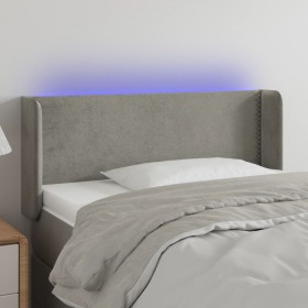 Cabecero con LED de terciopelo gris claro 103x16x78/88 cm de vidaXL, Cabeceros y pies de cama - Ref: Foro24-3123138, Precio: ...