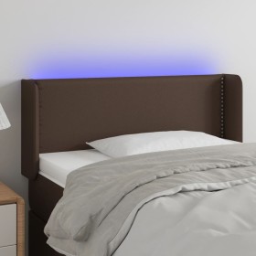 Headboard with LED brown synthetic leather 93x16x78/88 cm by vidaXL, Headboards and footboards - Ref: Foro24-3123177, Price: ...