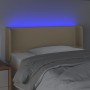 Cream fabric headboard with LED 93x16x78/88 cm by vidaXL, Headboards and footboards - Ref: Foro24-3123083, Price: 49,15 €, Di...