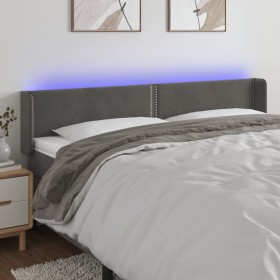 Cabecero con LED de terciopelo gris oscuro 203x16x78/88 cm de vidaXL, Cabeceros y pies de cama - Ref: Foro24-3123163, Precio:...