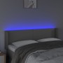 Cabecero con LED cuero sintético gris 147x16x78/88 cm de vidaXL, Cabeceros y pies de cama - Ref: Foro24-3123050, Precio: 75,1...