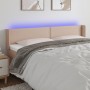 Cappuccino synthetic leather headboard with LED 203x16x78/88 cm by vidaXL, Headboards and footboards - Ref: Foro24-3123209, P...