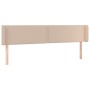 Cappuccino synthetic leather headboard with LED 203x16x78/88 cm by vidaXL, Headboards and footboards - Ref: Foro24-3123209, P...