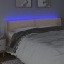 Cappuccino synthetic leather headboard with LED 203x16x78/88 cm by vidaXL, Headboards and footboards - Ref: Foro24-3123209, P...