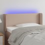 Cabecero con LED cuero sintético color capuchino 93x16x78/88 cm de vidaXL, Cabeceros y pies de cama - Ref: Foro24-3123179, Pr...