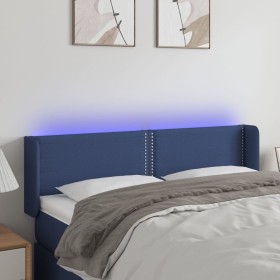 Blue fabric headboard with LED 147x16x78/88 cm by vidaXL, Headboards and footboards - Ref: Foro24-3123100, Price: 78,99 €, Di...