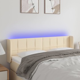 Cabecero con LED de tela crema 147x16x78/88 cm de vidaXL, Cabeceros y pies de cama - Ref: Foro24-3123239, Precio: 72,99 €, De...