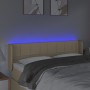 Cream fabric headboard with LED 147x16x78/88 cm by vidaXL, Headboards and footboards - Ref: Foro24-3123239, Price: 72,38 €, D...