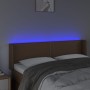 Cabecero con LED cuero sintético marrón 147x16x78/88 cm de vidaXL, Cabeceros y pies de cama - Ref: Foro24-3123189, Precio: 77...