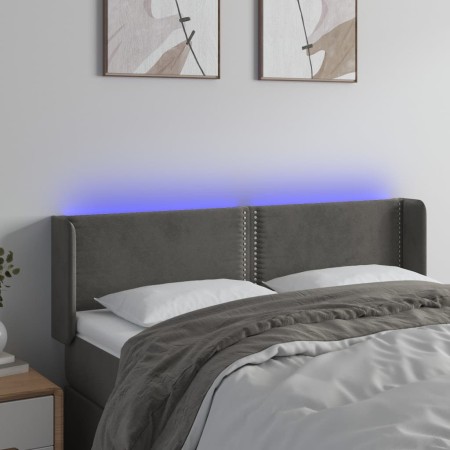 Cabecero con LED de terciopelo gris oscuro 147x16x78/88 cm de vidaXL, Cabeceros y pies de cama - Ref: Foro24-3123145, Precio:...