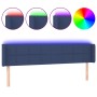 Blue fabric headboard with LED 203x16x78/88 cm by vidaXL, Headboards and footboards - Ref: Foro24-3123264, Price: 79,99 €, Di...