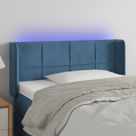 Cabecero con LED de terciopelo azul oscuro 103x16x78/88 cm de vidaXL, Cabeceros y pies de cama - Ref: Foro24-3123282, Precio:...