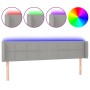 Light gray fabric headboard with LED 183x16x78/88 cm by vidaXL, Headboards and footboards - Ref: Foro24-3123250, Price: 87,25...