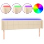 Cabecero con LED de tela crema 183x16x78/88 cm de vidaXL, Cabeceros y pies de cama - Ref: Foro24-3123255, Precio: 77,99 €, De...