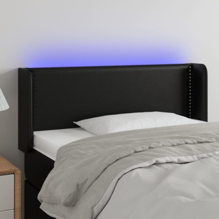 Cabecero con LED cuero sintético negro 103x16x78/88 cm de vidaXL, Cabeceros y pies de cama - Ref: Foro24-3123180, Precio: 55,...