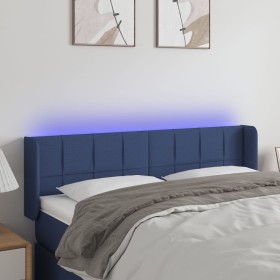 Blue fabric LED headboard 147x16x78/88 cm by vidaXL, Headboards and footboards - Ref: Foro24-3123240, Price: 72,99 €, Discoun...