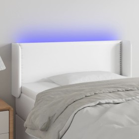 Headboard with LED white synthetic leather 103x16x78/88 cm by vidaXL, Headboards and footboards - Ref: Foro24-3123181, Price:...