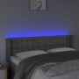 Cabecero con LED cuero sintético gris 147x16x78/88 cm de vidaXL, Cabeceros y pies de cama - Ref: Foro24-3123330, Precio: 76,0...