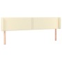 Headboard with LED cream synthetic leather 203x16x78/88 cm by vidaXL, Headboards and footboards - Ref: Foro24-3123206, Price:...