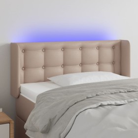 Cabecero con LED cuero sintético capuchino 103x16x78/88 cm de vidaXL, Cabeceros y pies de cama - Ref: Foro24-3123325, Precio:...