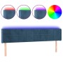 Dark blue velvet headboard with LED 203x16x78/88 cm by vidaXL, Headboards and footboards - Ref: Foro24-3123306, Price: 81,54 ...