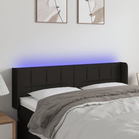 Black fabric headboard with LED 147x16x78/88 cm by vidaXL, Headboards and footboards - Ref: Foro24-3123236, Price: 72,99 €, D...