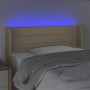 Cream fabric headboard with LED 103x16x78/88 cm by vidaXL, Headboards and footboards - Ref: Foro24-3123371, Price: 55,99 €, D...