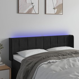 Cabecero con LED de terciopelo negro 147x16x78/88 cm de vidaXL, Cabeceros y pies de cama - Ref: Foro24-3123286, Precio: 77,32...