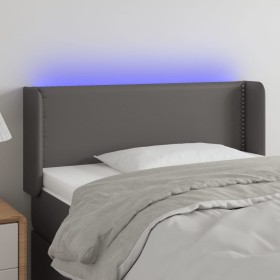 Cabecero con LED cuero sintético gris 93x16x78/88 cm de vidaXL, Cabeceros y pies de cama - Ref: Foro24-3123178, Precio: 57,99...