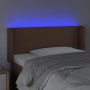 Cabecero con LED cuero sintético marrón 103x16x78/88 cm de vidaXL, Cabeceros y pies de cama - Ref: Foro24-3123183, Precio: 51...