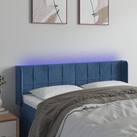 Dark blue velvet LED headboard 147x16x78/88 cm by vidaXL, Headboards and footboards - Ref: Foro24-3123288, Price: 75,85 €, Di...