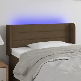 Kopfteil mit LED aus dunkelbraunem Stoff 93x16x78/88 cm von vidaXL, Kopf- und Fußteile - Ref: Foro24-3123361, Preis: 57,99 €,...