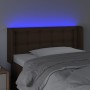 Cabecero con LED cuero sintético marrón 103x16x78/88 cm de vidaXL, Cabeceros y pies de cama - Ref: Foro24-3123323, Precio: 56...