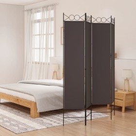 Biombo divisor de 4 paneles de tela marrón 160x200 cm de vidaXL, Divisores de ambientes - Ref: Foro24-350151, Precio: 36,99 €...