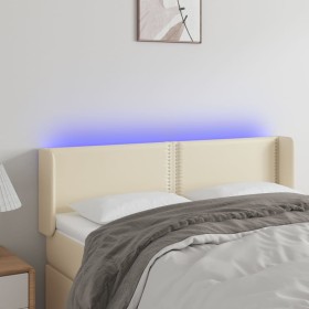 Headboard with LED cream synthetic leather 147x16x78/88 cm by vidaXL, Headboards and footboards - Ref: Foro24-3123188, Price:...