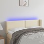 Cabecero con LED cuero sintético crema 147x16x78/88 cm de vidaXL, Cabeceros y pies de cama - Ref: Foro24-3123188, Precio: 78,...