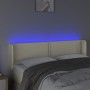 Cabecero con LED cuero sintético crema 147x16x78/88 cm de vidaXL, Cabeceros y pies de cama - Ref: Foro24-3123188, Precio: 78,...