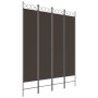 Biombo divisor de 4 paneles de tela marrón 160x200 cm de vidaXL, Divisores de ambientes - Ref: Foro24-350151, Precio: 36,74 €...