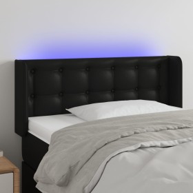 Headboard with LED black synthetic leather 83x16x78/88 cm by vidaXL, Headboards and footboards - Ref: Foro24-3123308, Price: ...