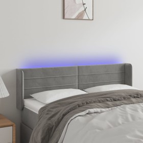 Light gray velvet headboard with LED 147x16x78/88 cm by vidaXL, Headboards and footboards - Ref: Foro24-3123424, Price: 76,07...