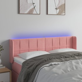 Pink velvet headboard with LED 147x16x78/88 cm by vidaXL, Headboards and footboards - Ref: Foro24-3123289, Price: 78,24 €, Di...