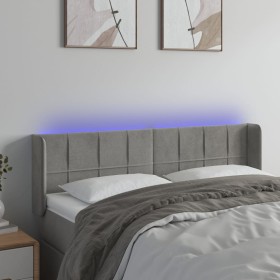 Cabecero con LED de terciopelo gris claro 147x16x78/88 cm de vidaXL, Cabeceros y pies de cama - Ref: Foro24-3123284, Precio: ...