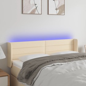 Cabecero con LED de tela crema 147x16x78/88 cm de vidaXL, Cabeceros y pies de cama - Ref: Foro24-3123379, Precio: 71,99 €, De...