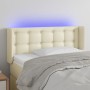 Headboard with LED cream synthetic leather 103x16x78/88 cm by vidaXL, Headboards and footboards - Ref: Foro24-3123322, Price:...