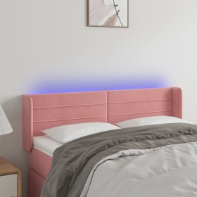 Pink velvet headboard with LED 147x16x78/88 cm by vidaXL, Headboards and footboards - Ref: Foro24-3123429, Price: 75,99 €, Di...