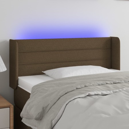 Kopfteil mit LED aus dunkelbraunem Stoff 103x16x78/88 cm von vidaXL, Kopf- und Fußteile - Ref: Foro24-3123369, Preis: 53,99 €...