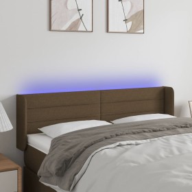 Kopfteil mit LED aus dunkelbraunem Stoff 147x16x78/88 cm von vidaXL, Kopf- und Fußteile - Ref: Foro24-3123377, Preis: 76,24 €...