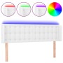 Headboard with LED white synthetic leather 147x16x78/88 cm by vidaXL, Headboards and footboards - Ref: Foro24-3123327, Price:...