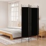 Biombo divisor de 4 paneles de tela negro 160x200 cm de vidaXL, Divisores de ambientes - Ref: Foro24-350153, Precio: 39,34 €,...